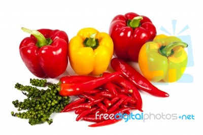 Mix Chili And Pepper Stock Photo