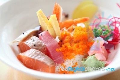 Mix Sushi On Rice Stock Photo