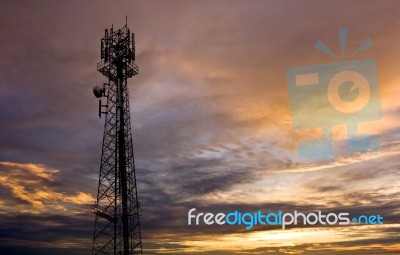 Mobile Phone Communication Antenna Tower Stock Photo