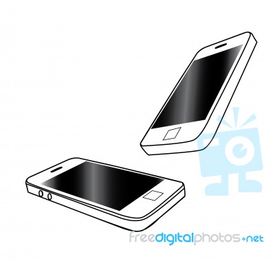 Mobile Phone Isolated On White Background Stock Image