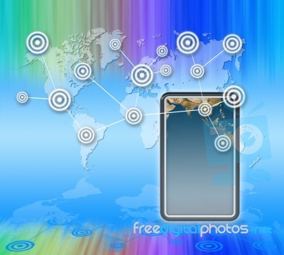 Mobile Phone Wih Communication Stock Image