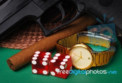 Mobster Accessories Stock Photo