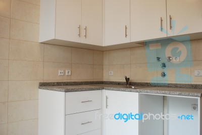 Modern Apartment Kitchen Stock Photo