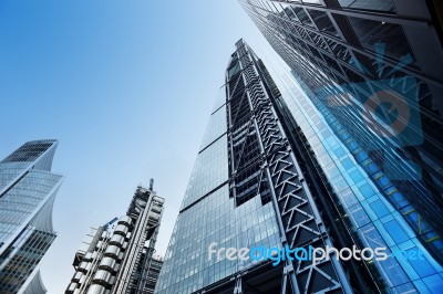 Modern Office Buildings From Low Angle View Stock Photo