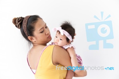 Mom Is Enjoying With Her Baby Stock Photo