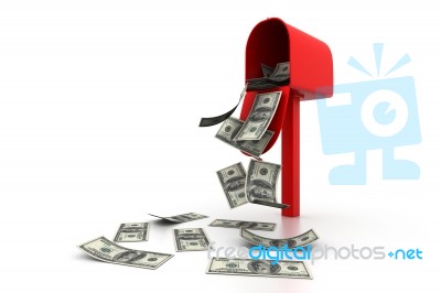 Money In Mailbox Stock Image