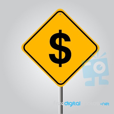 Money In Traffic Sign  Icon Stock Image