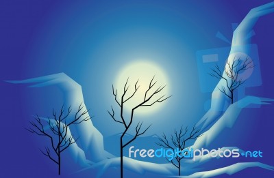 Moon And Tree Stock Image