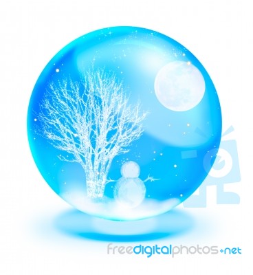 Moon In Blue Ball Stock Image