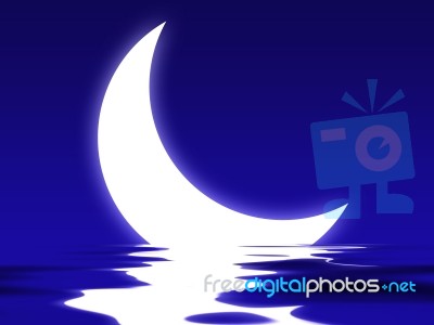 Moon In The Lagoon Stock Image