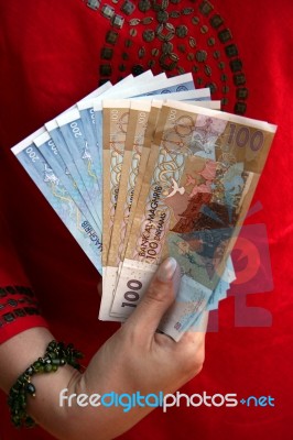 Moroccan Dirhams Stock Photo
