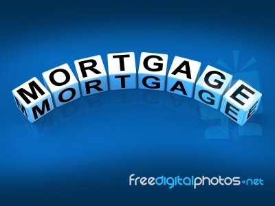 Mortgage Blocks Refer To House And Estate Loan Stock Image