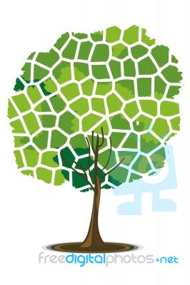 Mosaic Pattern Tree Stock Image