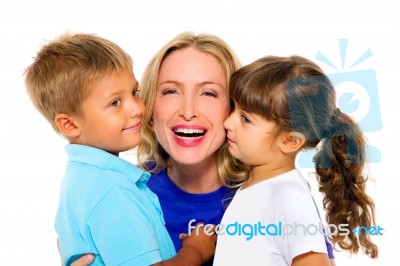 Mother With Children Stock Photo