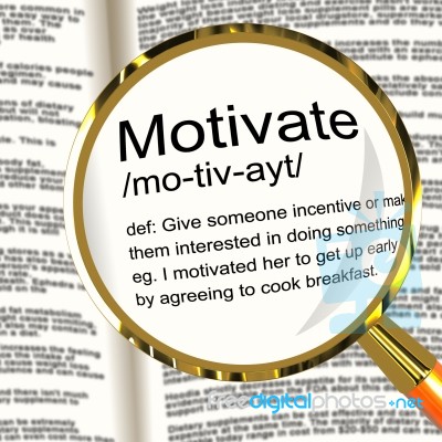 Motivate Definition Magnifier Stock Image