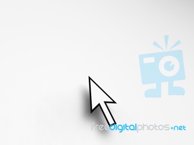 Mouse Pointer On Blank Background Shows Empty Copyspace Website Stock Image