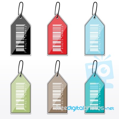 Multicolor Barcode Tags Stock Image