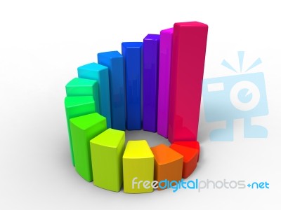 Multicolored bar chart Stock Image