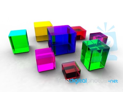 Multicolored Cube Stock Image