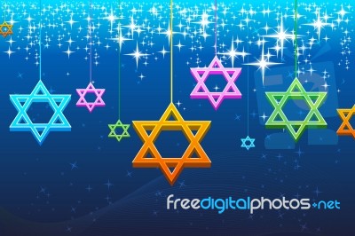 Multicolored Hanukkah Card Stock Image
