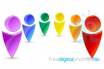 Multicolored Human Icons Stock Image