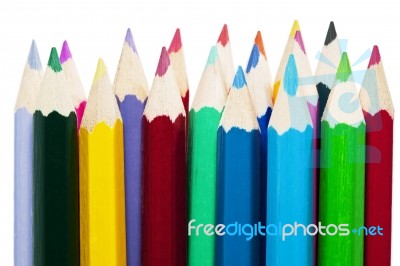 Multicolored pencils Stock Photo