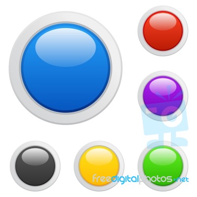 Multicolored Push Buttons Stock Image