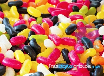 Multicolored Sweet Jelly Beans  Stock Photo