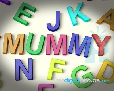 Mummy Written In Kids Letters Stock Image