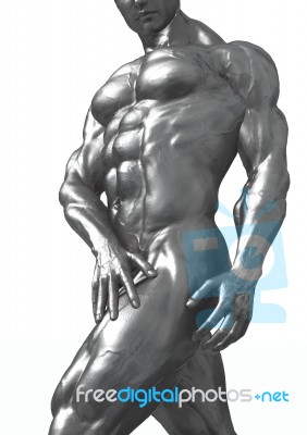 Muscularity In Silver Stock Image