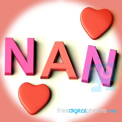 Nan Text With Hearts Stock Image