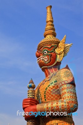 Native Thai Style Giant Statue Stock Photo
