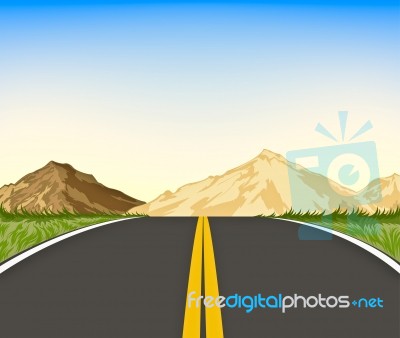 Nature And Highway Landscape Stock Image
