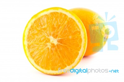 Navel Seedless Orange Fruite Isolated On White Stock Photo