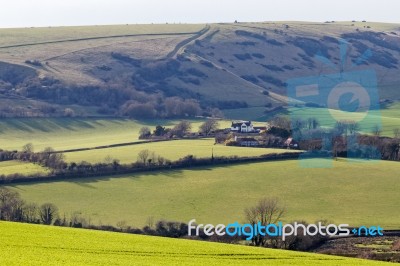Near Seaford, Sussex/uk - April 5 : View Of  Farmland Near Seafo… Stock Photo