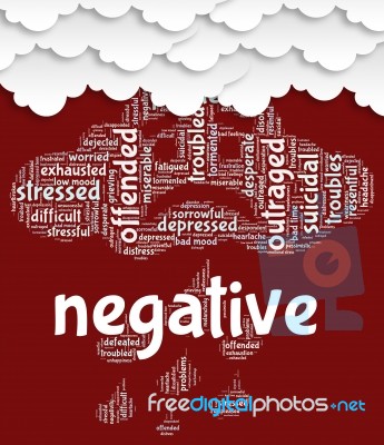 Negative Word Means Refuse Opposed And No Stock Image