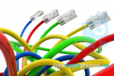 Network Cable On Isolated Stock Image