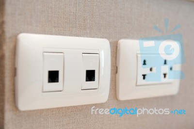 Network Connection Plug Stock Photo