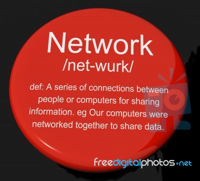 Network Definition Button Stock Image
