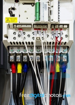 New Control Panel Wiring Stock Photo