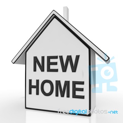 New Home House Means Buying Or Purchasing Property Stock Image