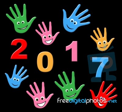 New Year Indicates Two Thousand Seventeen And Celebrating Stock Image