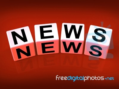 News Blocks Show Broadcast Announcement And Headlines Stock Image
