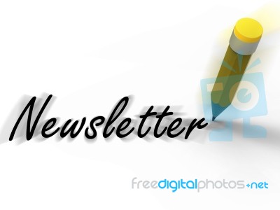 Newsletter With Pencil Displays Written News And Information Stock Image