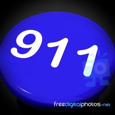Nine One Switch Shows Call Emergency Help Rescue 911 Stock Image