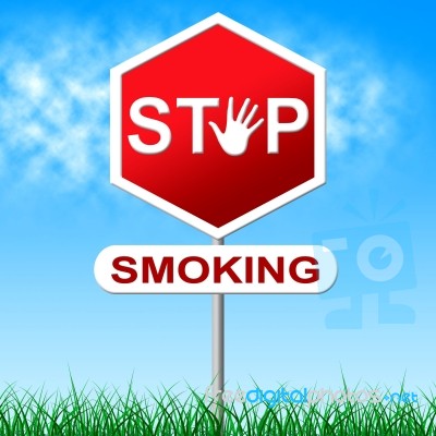 No Smoking Represents Warning Sign And Danger Stock Image
