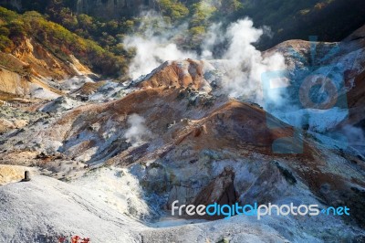 Noboribetsu, Hokkaido, Japan At Jigokudani Hell Valley Stock Photo