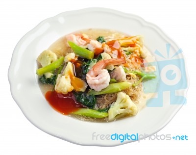 Noodles With Prawns Stock Photo