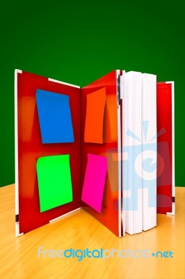 Note On Red Notebook Stock Photo Note On Red Notebook Stock Photo