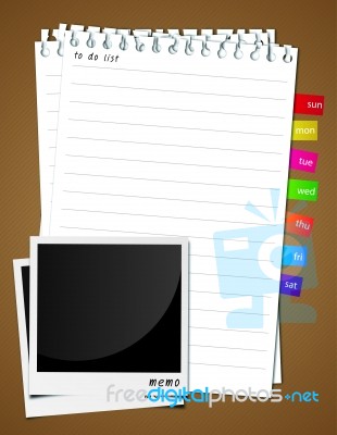 Note Paper And Photo Frame Stock Image